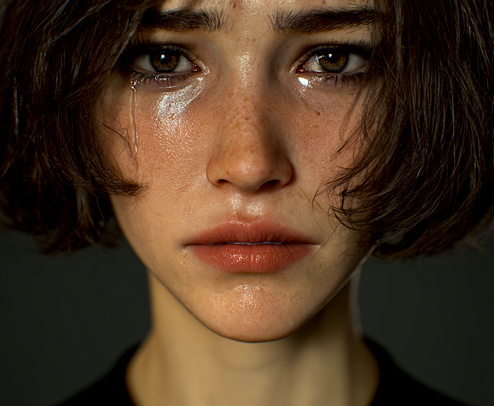 Crying woman. Image produced by EurekaVision using Midjourney